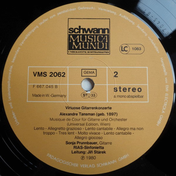 Sonja Prunnbauer : Virtuose Gitarrenkonzerte (LP)