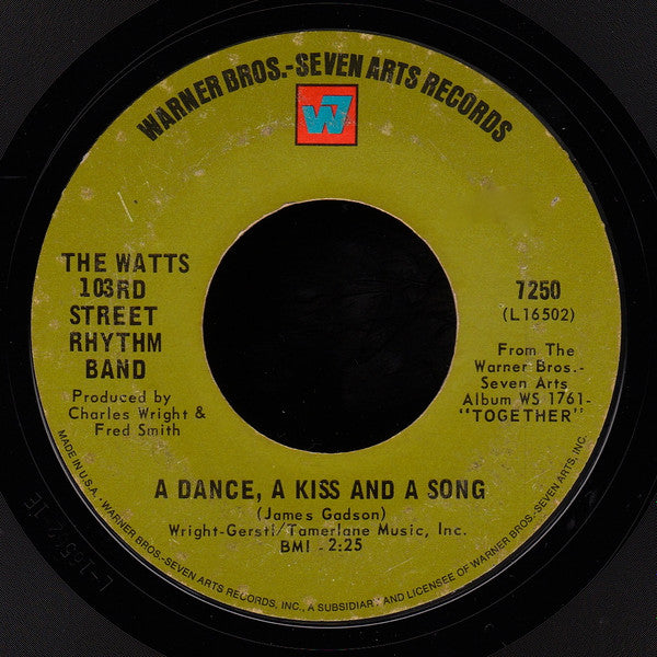 The Watts 103rd Street Rhythm Band* : Do Your Thing / A Dance, A Kiss And A Song (7", Single, Styrene, Ter)