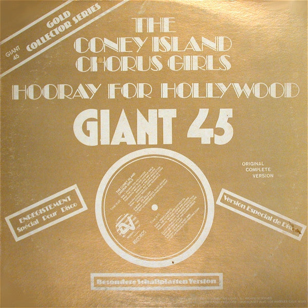 The Coney Island Chorus Girls* : Hooray For Hollywood (12")