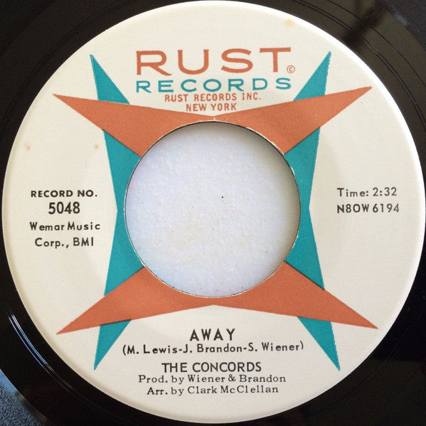 The Concords (3) : Away / One Step From Heaven (7", Single)