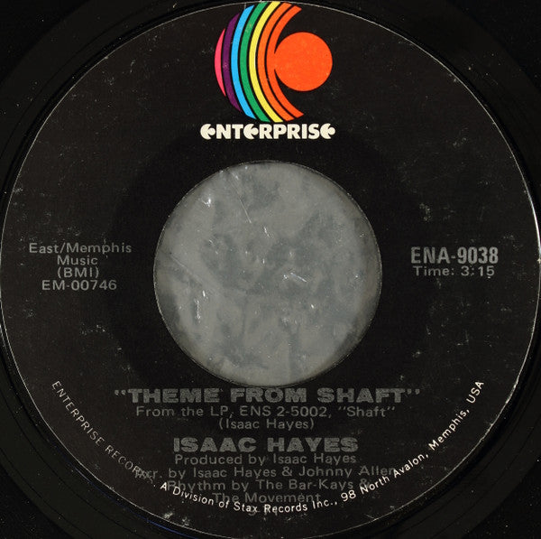 Isaac Hayes : Theme From Shaft (7", Styrene, Mon)