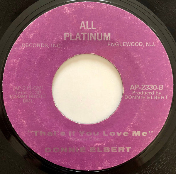 Donnie Elbert : Where Did Our Love Go (7", Styrene, Mon)