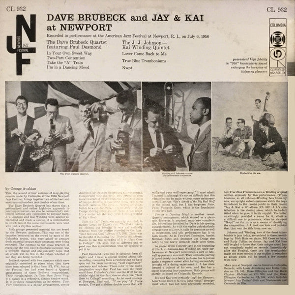 Dave Brubeck And Jay* & Kai* : At Newport (LP, Mono)