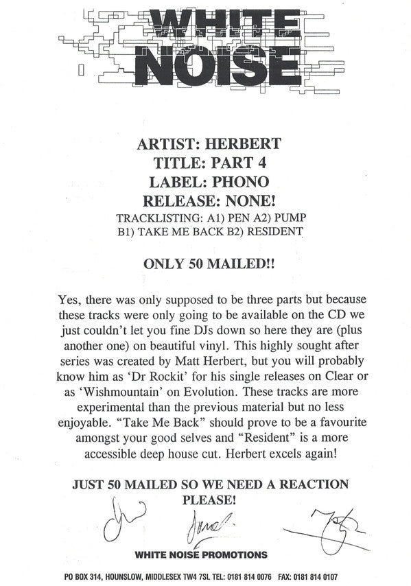 Matthew Herbert : Part Four (12")