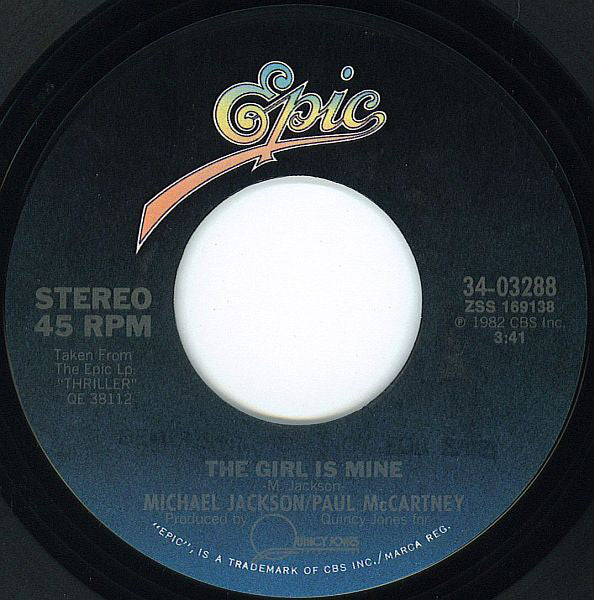 Michael Jackson / Paul McCartney : The Girl Is Mine (7", Single, Styrene, Ter)