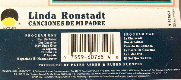 Linda Ronstadt : Canciones De Mi Padre (Cass, Album)