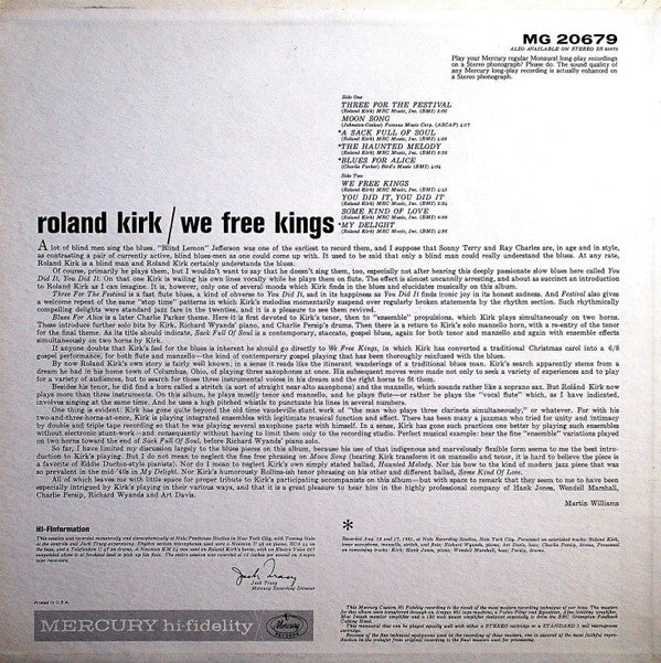 Roland Kirk : We Free Kings (LP, Album, Mono)