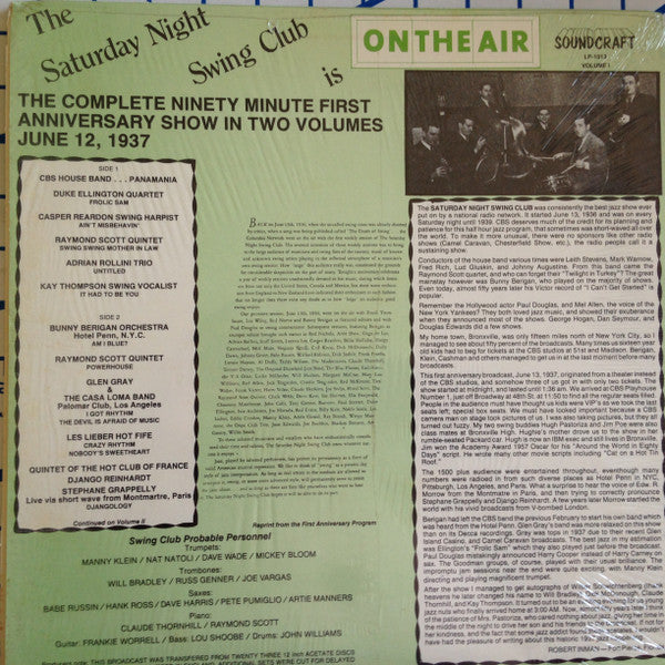 Various : The Saturday Night Swing Club Is On The Air - Volume I (LP, Album)