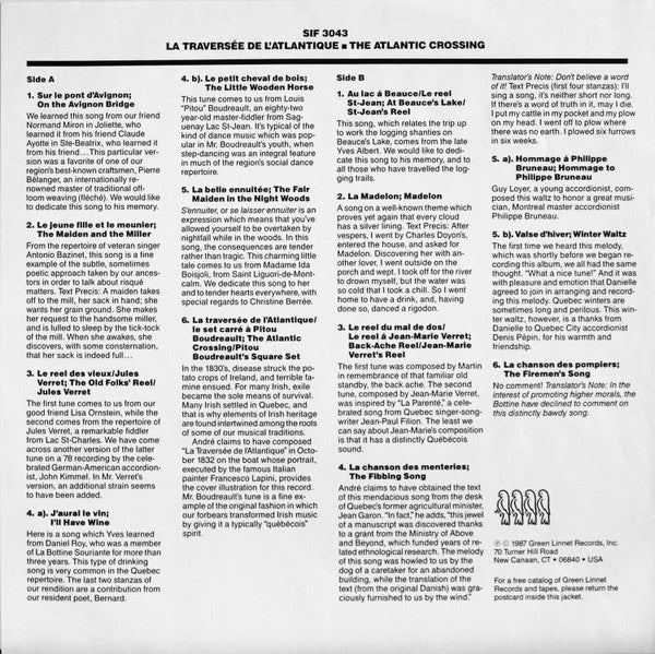 La Bottine Souriante : La Traversée De L'Atlantique (LP, Album)