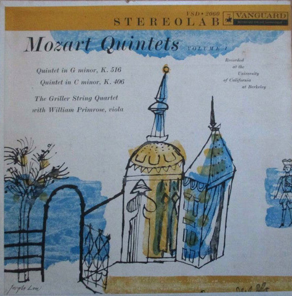 Wolfgang Amadeus Mozart, William Primrose, The Griller String Quartet : Mozart Quintets Volume I  Quintet In G Minor, K.516  Quintet In C Minor, K.406 (LP)