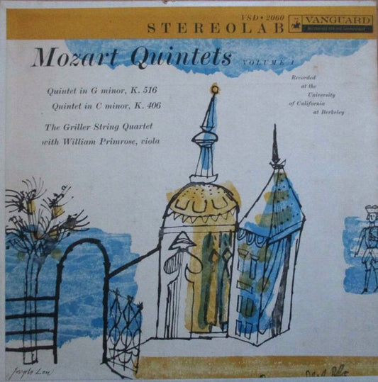 Wolfgang Amadeus Mozart, William Primrose, The Griller String Quartet : Mozart Quintets Volume I  Quintet In G Minor, K.516  Quintet In C Minor, K.406 (LP)