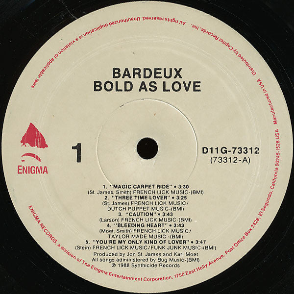 Bardeux : Bold As Love (LP, Album)