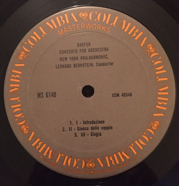 Béla Bartók ; Leonard Bernstein, New York Philharmonic : Concerto For Orchestra (LP, RE)