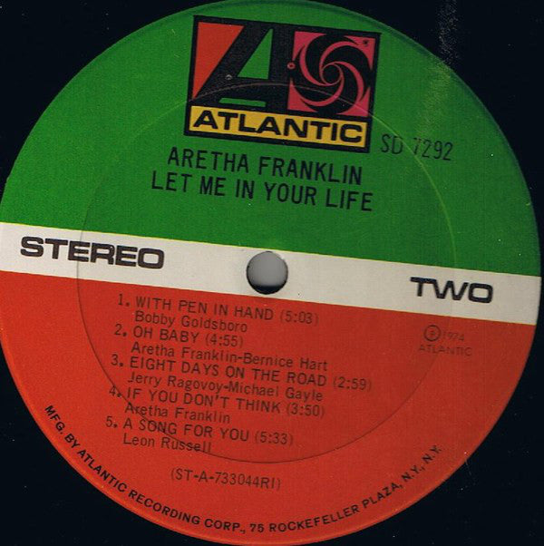 Aretha Franklin : Let Me In Your Life (LP, Album, RI)