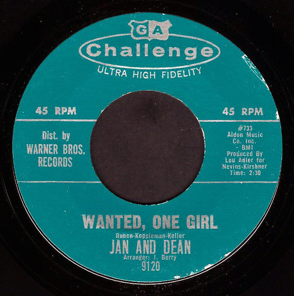 Jan And Dean* : Wanted, One Girl (7", Single)