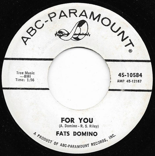 Fats Domino : For You / Sally Was A Good Old Girl (7", Single)