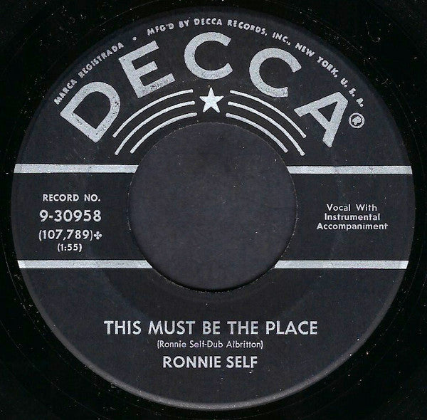 Ronnie Self : Big Town / This Must Be The Place (7", Single)