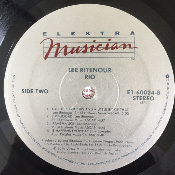 Lee Ritenour : Rio (LP, Album, RE)