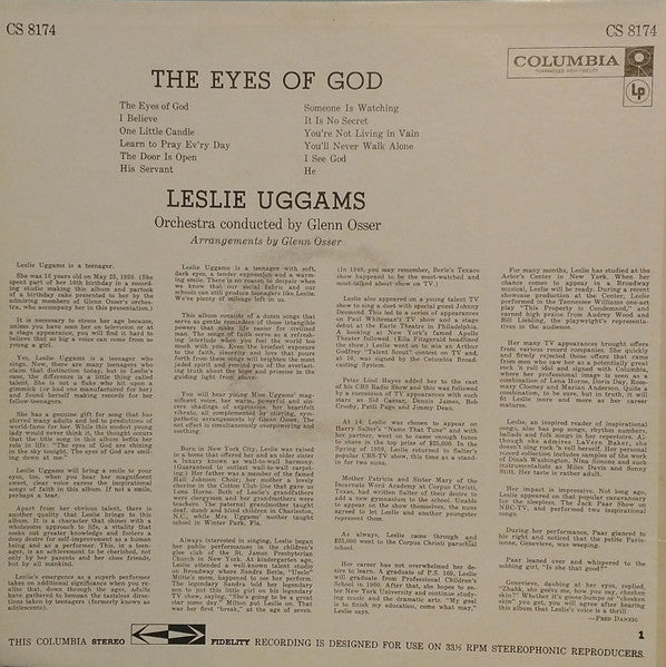 Leslie Uggams : The Eyes Of God (LP, Album, Promo)