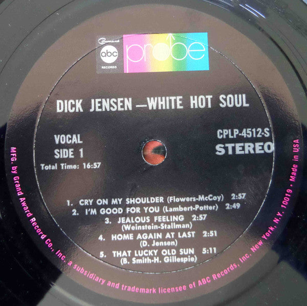 Dick Jensen : White Hot Soul (LP, Album)