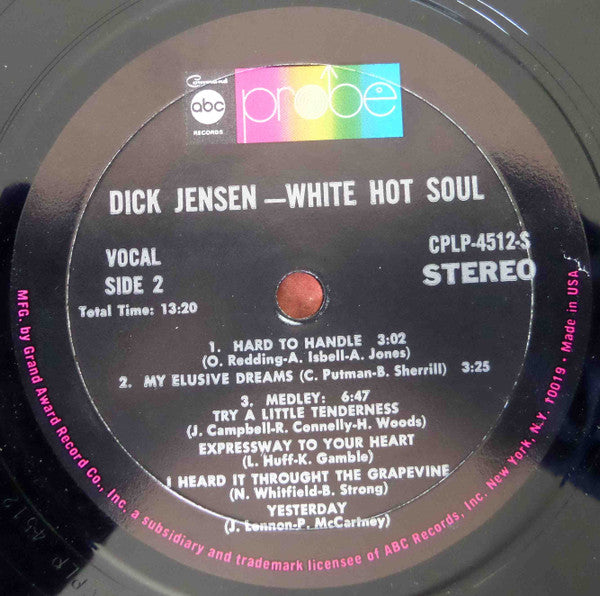 Dick Jensen : White Hot Soul (LP, Album)
