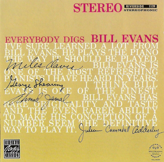Bill Evans Trio* : Everybody Digs Bill Evans (CD, Album, Mono, RE, RM)