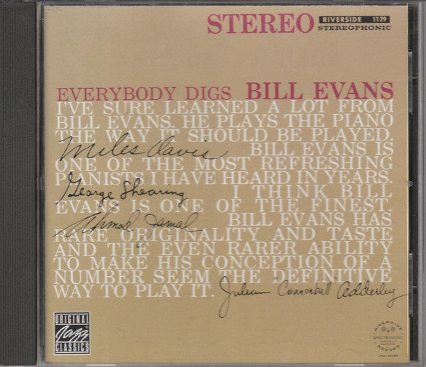 Bill Evans Trio* : Everybody Digs Bill Evans (CD, Album, Mono, RE, RM)