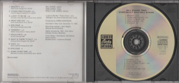 Bill Evans Trio* : Everybody Digs Bill Evans (CD, Album, Mono, RE, RM)
