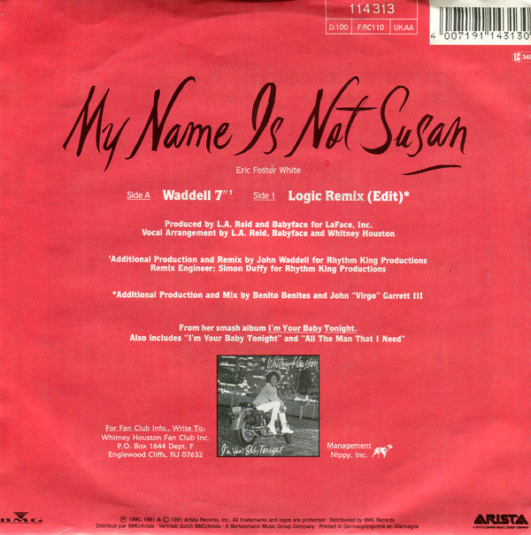 Whitney Houston : My Name Is Not Susan (7", Single, 5:3)