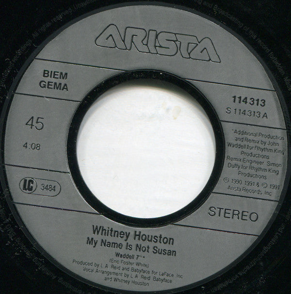 Whitney Houston : My Name Is Not Susan (7", Single, 5:3)