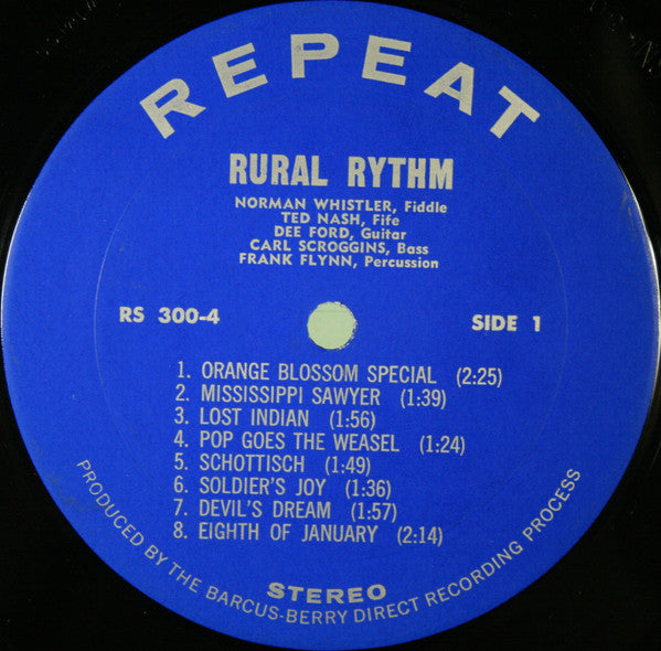 Norman Whistler & The Rural Rythm Masters Guest Artist Ted Nash (2) : Rural Rythm  (LP, Album)