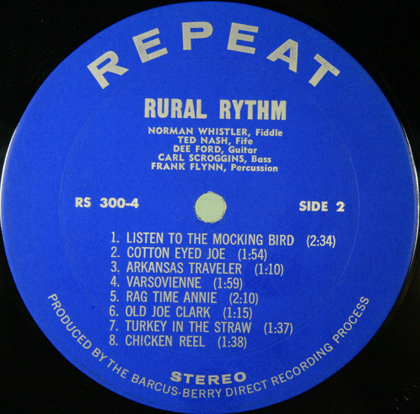 Norman Whistler & The Rural Rythm Masters Guest Artist Ted Nash (2) : Rural Rythm  (LP, Album)