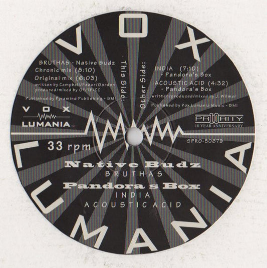 Native Budz / Pandora's Box (3) : Bruthas / India / Acoustic Acid (12", Promo)