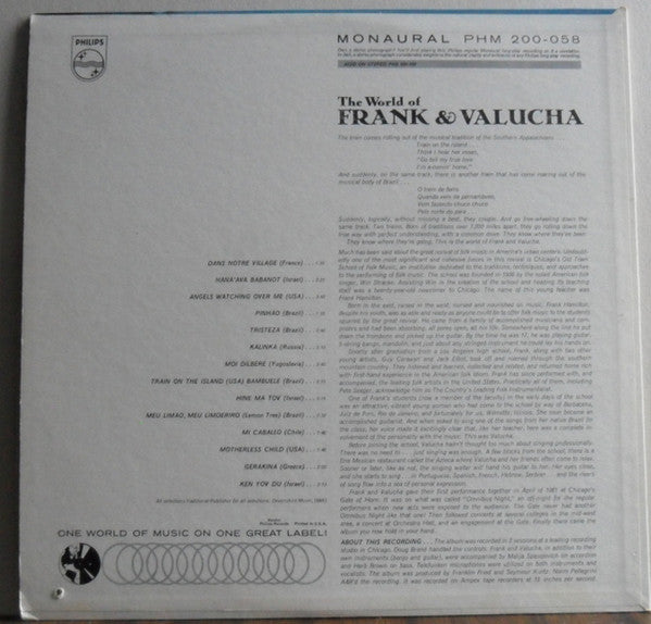 Frank Hamilton (3) & Valucha : The World Of Frank & Valucha (LP, Album, Mono)