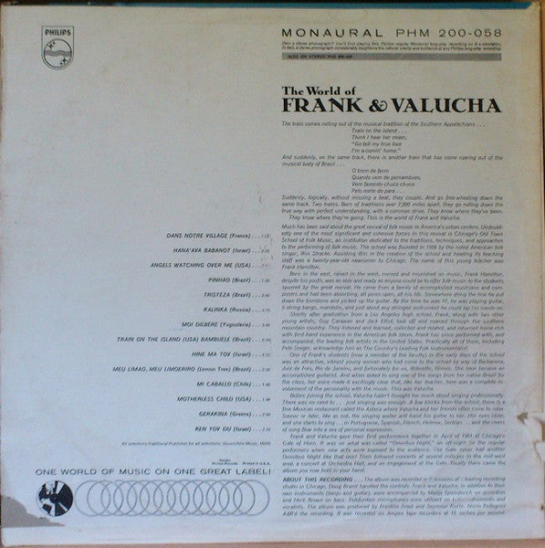 Frank Hamilton (3) & Valucha : The World Of Frank & Valucha (LP, Album, Mono)
