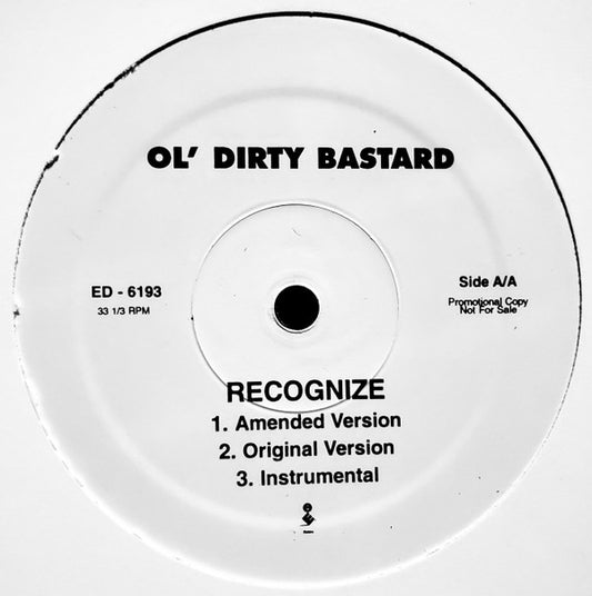 Ol' Dirty Bastard : Recognize (12", Promo)
