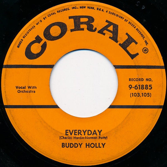 Buddy Holly : Everyday / Peggy Sue (7", Single, Glo)