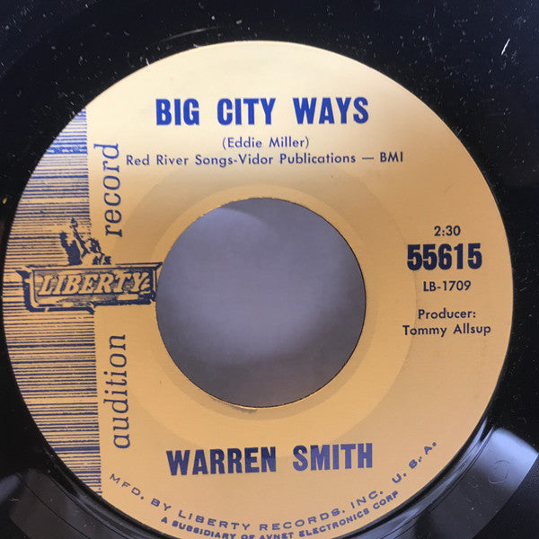 Warren Smith (3) : Big City Ways / That's Why I Sing In A Honky Tonk (7", Promo)