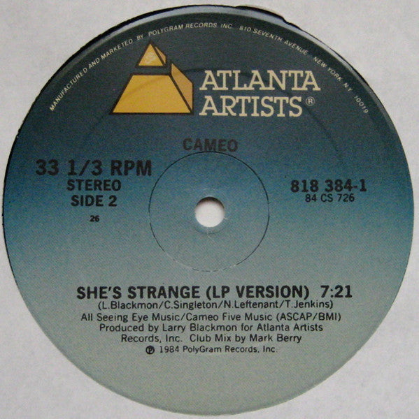 Cameo : She's Strange (12", Single, 26 )