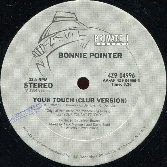 Bonnie Pointer : Your Touch (12", Pit)