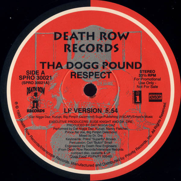 Tha Dogg Pound : Respect (12", Single, Promo)