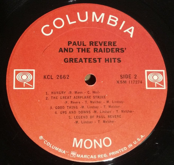 Paul Revere & The Raiders : Greatest Hits (LP, Comp, Mono)
