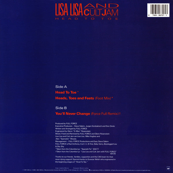 Lisa Lisa & Cult Jam : Head To Toe (12")