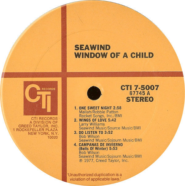 Seawind : Window Of A Child (LP, Album, Pit)