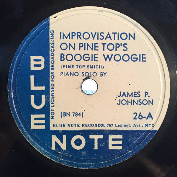 James P. Johnson* : Improvisation On Pine Top's Boogie Woogie / Caprice Rag (Shellac, 12", 767)