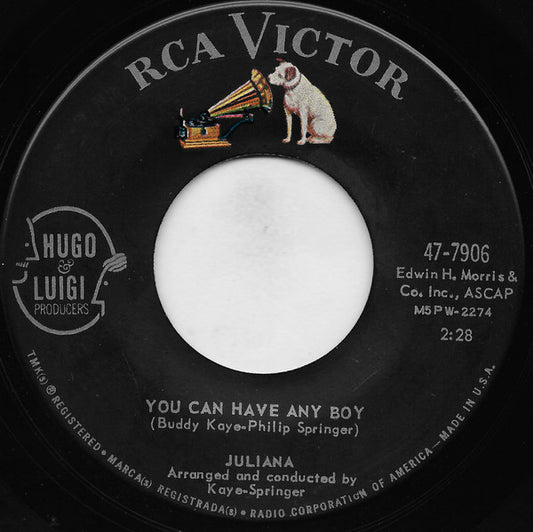 Juliana (16) : You Can Have Any Boy / We're Saying Goodnight (7", Single, Roc)