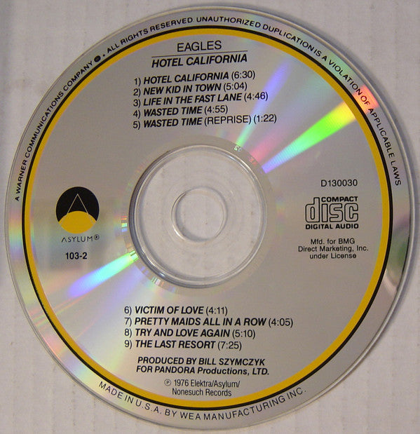 Eagles : Hotel California (CD, Album, Club, RE, BMG)
