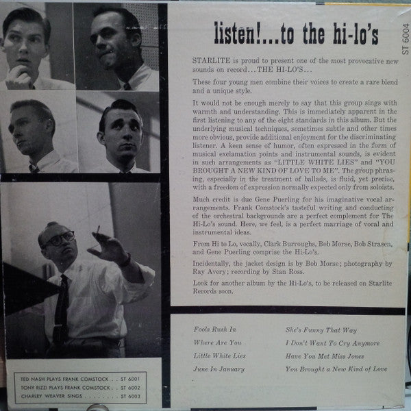 The Hi-Lo's : Listen! . . . To The Hi-Lo's (10", Album)