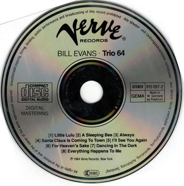 Bill Evans : Trio 64 (CD, Album, RE)