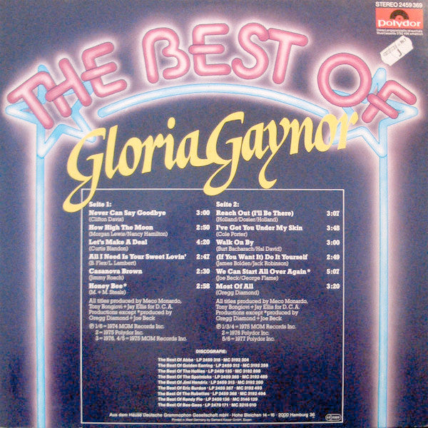 Gloria Gaynor : The Best Of Gloria Gaynor (LP, Comp, RE)